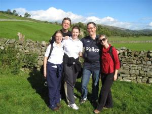 The team enjoying their first walk in the Dales